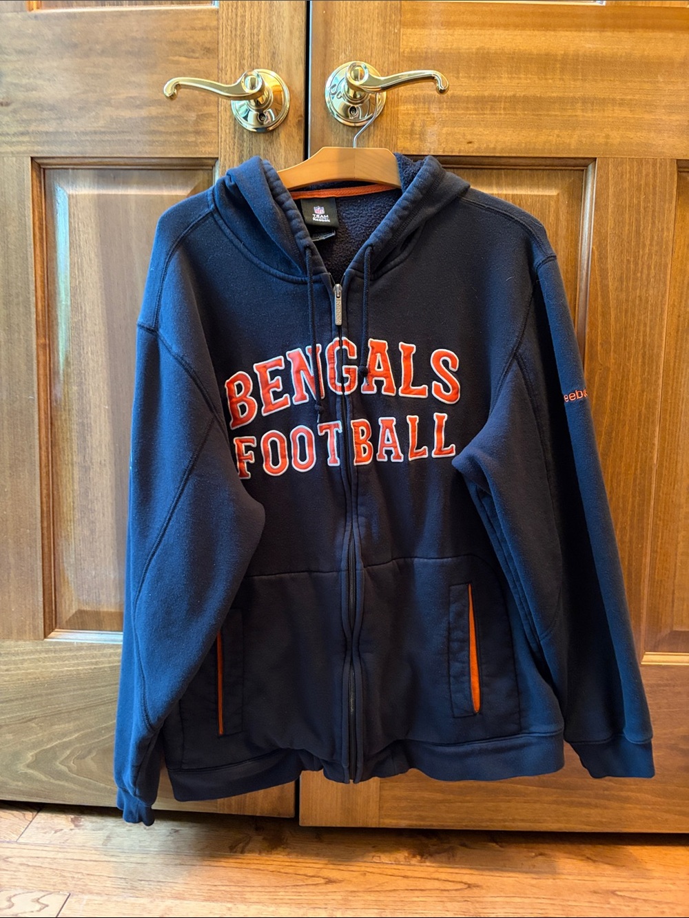 Bengals Football Team Full Zip Fleece Hoodie Jacket Sz M